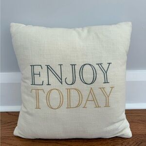 Enjoy Today Decorative Pillow - Cream and Gold